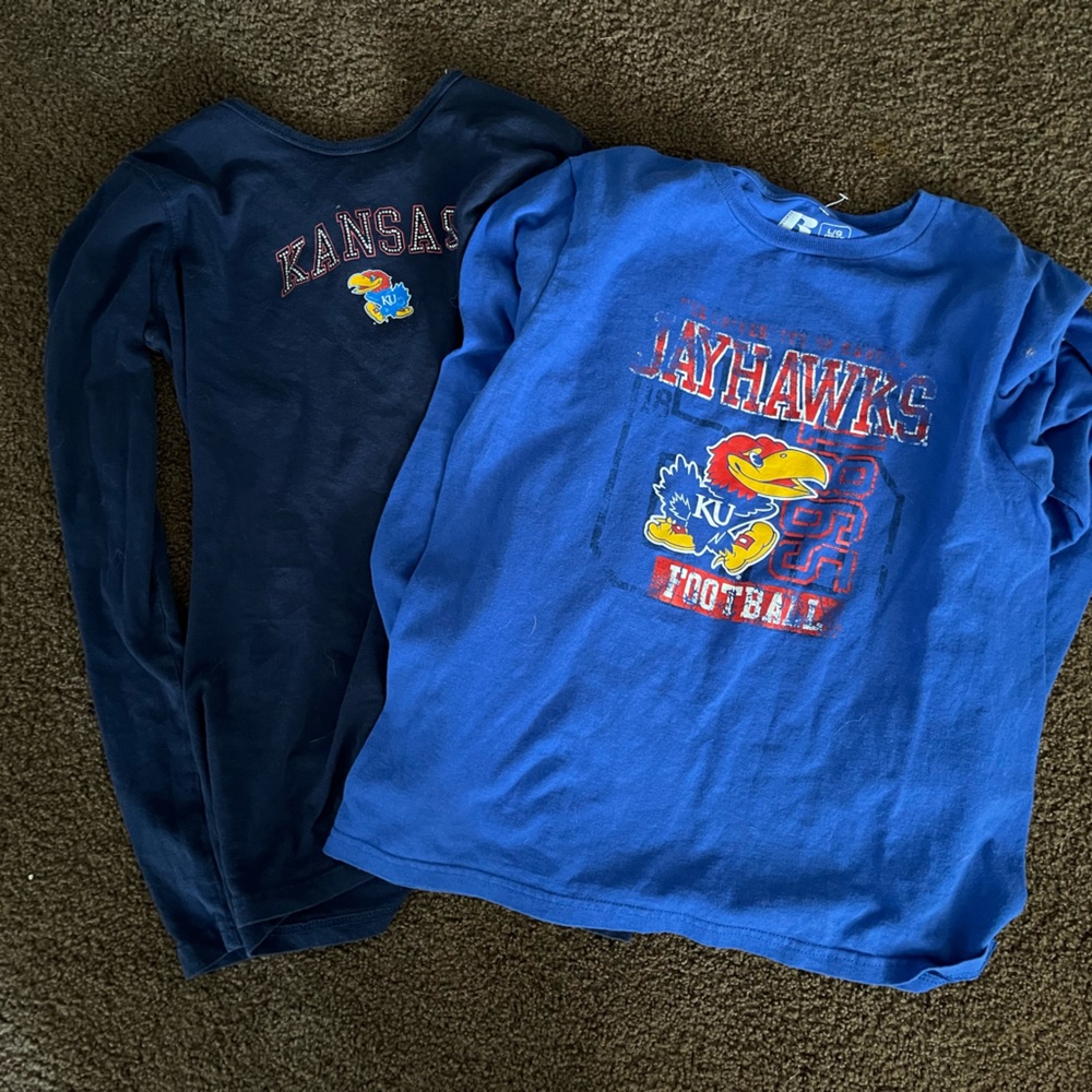 two kansas jayhawks shirts